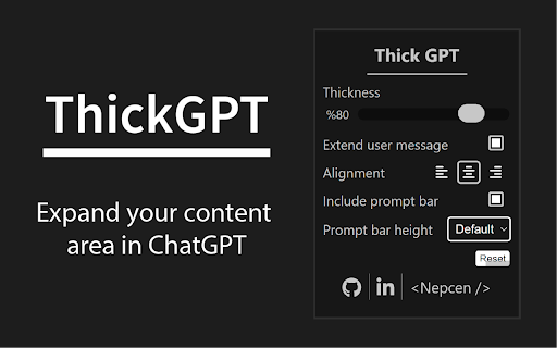 ThickGPT from Chrome web store to be run with OffiDocs Chromium online ThickGPT from Chrome web store to be run with OffiDocs Chromium online