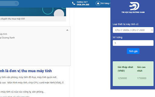 Thu mua máy tính cũ Tin Học Đại Dương Xanh from Chrome web store to be run with OffiDocs Chromium online Thu mua máy tính cũ Tin Học Đại Dương Xanh from Chrome web store to be run with OffiDocs Chromium online