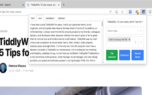 TiddlyWiki Collector from Chrome web store to be run with OffiDocs Chromium online TiddlyWiki Collector from Chrome web store to be run with OffiDocs Chromium online