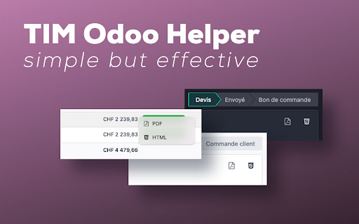Tim Odoo Helper from Chrome web store to be run with OffiDocs Chromium online Tim Odoo Helper from Chrome web store to be run with OffiDocs Chromium online