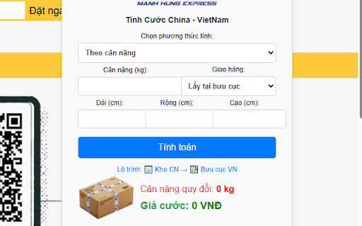 Tính Cước Vận Chuyển/CPN China VietNam from Chrome web store to be run with OffiDocs Chromium online Tính Cước Vận Chuyển/CPN China VietNam from Chrome web store to be run with OffiDocs Chromium online