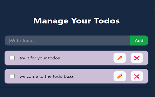 Todo Buzz from Chrome web store to be run with OffiDocs Chromium online Todo Buzz from Chrome web store to be run with OffiDocs Chromium online