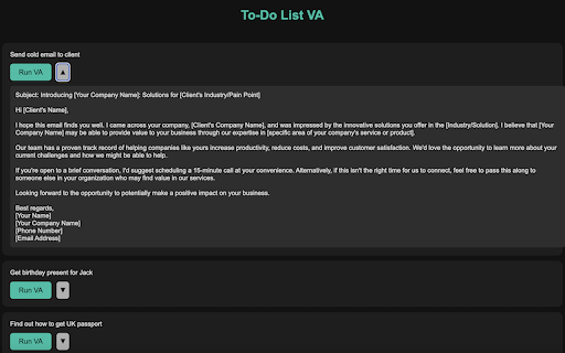 To Do List VA from Chrome web store to be run with OffiDocs Chromium online To Do List VA from Chrome web store to be run with OffiDocs Chromium online