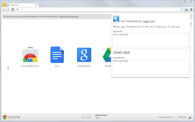 ToggleCase Text Transformer from Chrome web store to be run with OffiDocs Chromium online ToggleCase Text Transformer from Chrome web store to be run with OffiDocs Chromium online