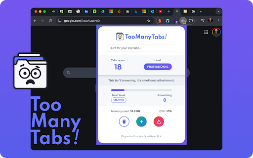 Too Many Tabs from Chrome web store to be run with OffiDocs Chromium online Too Many Tabs from Chrome web store to be run with OffiDocs Chromium online