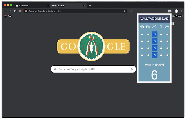 Trasformazione Valutazione DAD from Chrome web store to be run with OffiDocs Chromium online Trasformazione Valutazione DAD from Chrome web store to be run with OffiDocs Chromium online