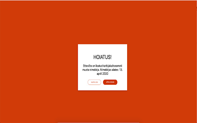 TTJA musta nimekirja hoiataja from Chrome web store to be run with OffiDocs Chromium online TTJA musta nimekirja hoiataja from Chrome web store to be run with OffiDocs Chromium online