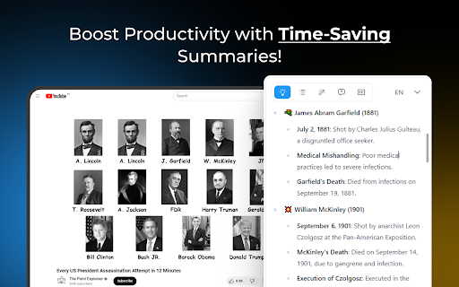TubeOnAI Summarize Save Time from Chrome web store to be run with OffiDocs Chromium online TubeOnAI Summarize Save Time from Chrome web store to be run with OffiDocs Chromium online