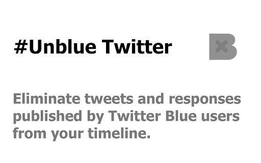 Unblue Twitter from Chrome web store to be run with OffiDocs Chromium online Unblue Twitter from Chrome web store to be run with OffiDocs Chromium online