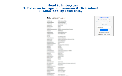 Unfollow Catcher from Chrome web store to be run with OffiDocs Chromium online Unfollow Catcher from Chrome web store to be run with OffiDocs Chromium online