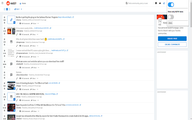 Unnoficial Reddit NSFW Filter for redesign from Chrome web store to be run with OffiDocs Chromium online Unnoficial Reddit NSFW Filter for redesign from Chrome web store to be run with OffiDocs Chromium online