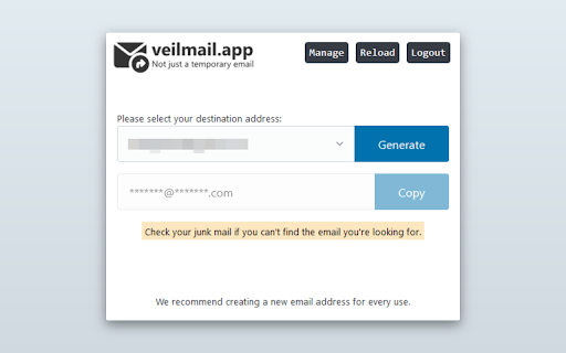 veilmail.app from Chrome web store to be run with OffiDocs Chromium online veilmail.app from Chrome web store to be run with OffiDocs Chromium online