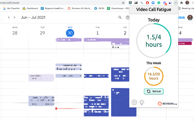 Video Call Fatigue from Chrome web store to be run with OffiDocs Chromium online Video Call Fatigue from Chrome web store to be run with OffiDocs Chromium online