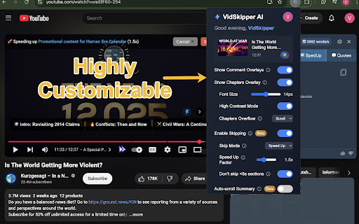 VidSkipper AI: YouTube Summary, Chapters Sponsor Block from Chrome web store to be run with OffiDocs Chromium online VidSkipper AI: YouTube Summary, Chapters Sponsor Block from Chrome web store to be run with OffiDocs Chromium online