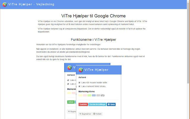ViTre Hjælper til Google Chrome from Chrome web store to be run with OffiDocs Chromium online ViTre Hjælper til Google Chrome from Chrome web store to be run with OffiDocs Chromium online