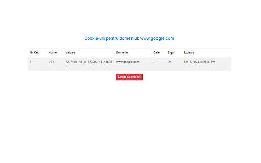 Vizualizator Cookie uri from Chrome web store to be run with OffiDocs Chromium online Vizualizator Cookie uri from Chrome web store to be run with OffiDocs Chromium online