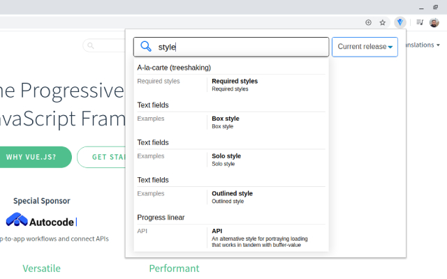 Vuetify Search Documentation from Chrome web store to be run with OffiDocs Chromium online Vuetify Search Documentation from Chrome web store to be run with OffiDocs Chromium online