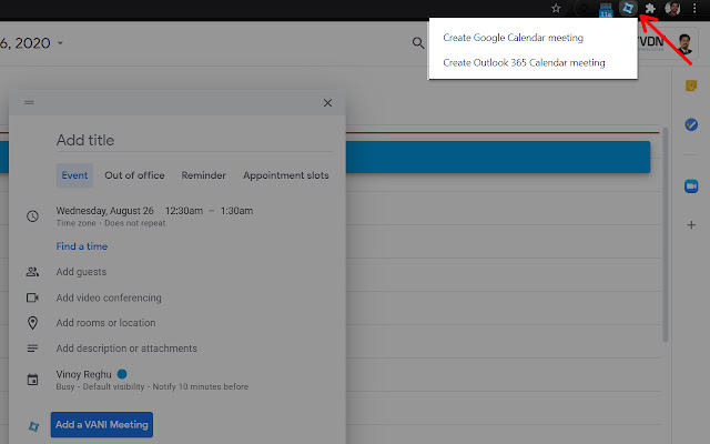 VVDN VANI from Chrome web store to be run with OffiDocs Chromium online VVDN VANI from Chrome web store to be run with OffiDocs Chromium online