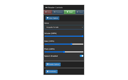 Web Page Reader TTS Text To Speech from Chrome web store to be run with OffiDocs Chromium online Web Page Reader TTS Text To Speech from Chrome web store to be run with OffiDocs Chromium online