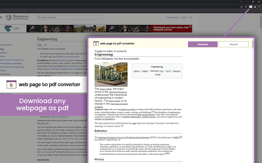 Webpage to PDF Converter from Chrome web store to be run with OffiDocs Chromium online Webpage to PDF Converter from Chrome web store to be run with OffiDocs Chromium online
