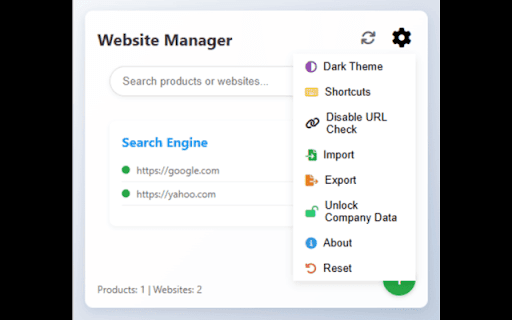 Website Manager from Chrome web store to be run with OffiDocs Chromium online Website Manager from Chrome web store to be run with OffiDocs Chromium online