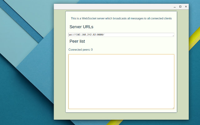 WebSocket Message BroadCaster from Chrome web store to be run with OffiDocs Chromium online WebSocket Message BroadCaster from Chrome web store to be run with OffiDocs Chromium online