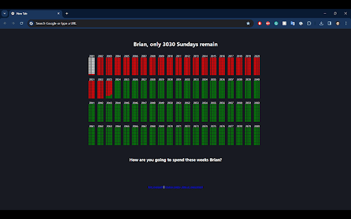 Weeks Left Extension Dark from Chrome web store to be run with OffiDocs Chromium online Weeks Left Extension Dark from Chrome web store to be run with OffiDocs Chromium online