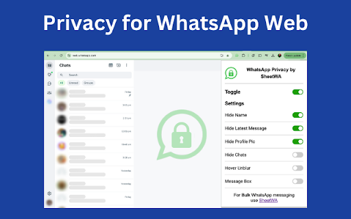 WhatsApp Web Privacy Extension by SheetWA from Chrome web store to be run with OffiDocs Chromium online WhatsApp Web Privacy Extension by SheetWA from Chrome web store to be run with OffiDocs Chromium online