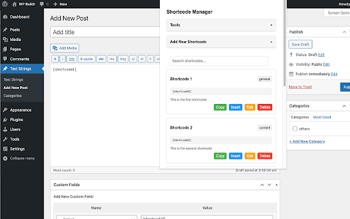 WordPress Shortcode Manager from Chrome web store to be run with OffiDocs Chromium online WordPress Shortcode Manager from Chrome web store to be run with OffiDocs Chromium online