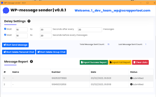 WP message sender from Chrome web store to be run with OffiDocs Chromium online WP message sender from Chrome web store to be run with OffiDocs Chromium online