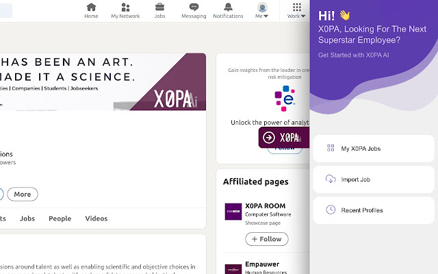 X0PA Recruiter Extension for LinkedIn from Chrome web store to be run with OffiDocs Chromium online X0PA Recruiter Extension for LinkedIn from Chrome web store to be run with OffiDocs Chromium online