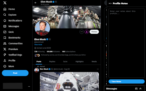 X Profile Notes from Chrome web store to be run with OffiDocs Chromium online X Profile Notes from Chrome web store to be run with OffiDocs Chromium online