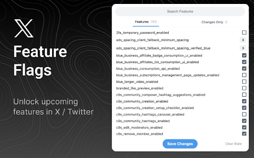 X / Twitter Feature Flags from Chrome web store to be run with OffiDocs Chromium online X / Twitter Feature Flags from Chrome web store to be run with OffiDocs Chromium online