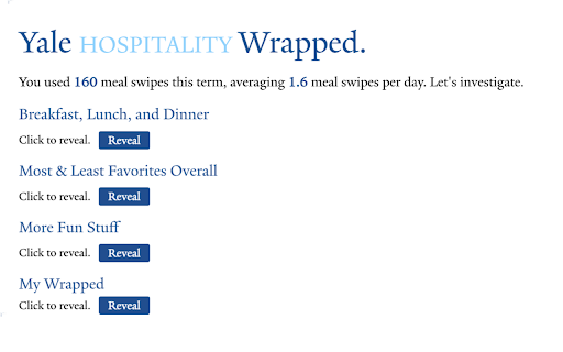 Yale Hospitality Wrapped from Chrome web store to be run with OffiDocs Chromium online Yale Hospitality Wrapped from Chrome web store to be run with OffiDocs Chromium online