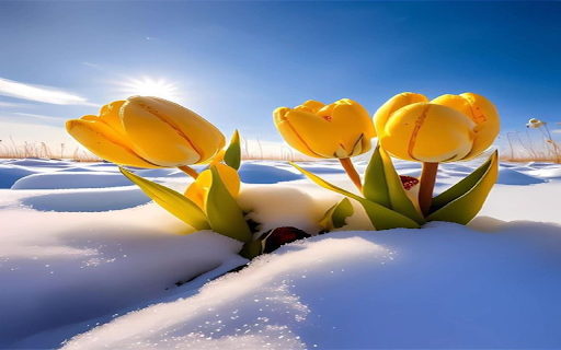 Yellow tulips on snow wallpaper from Chrome web store to be run with OffiDocs Chromium online Yellow tulips on snow wallpaper from Chrome web store to be run with OffiDocs Chromium online