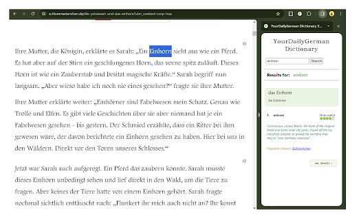 YourDailyGerman Dictionary Extension from Chrome web store to be run with OffiDocs Chromium online YourDailyGerman Dictionary Extension from Chrome web store to be run with OffiDocs Chromium online