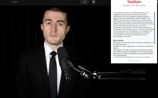 YouSum YouTube Video Summarizer from Chrome web store to be run with OffiDocs Chromium online YouSum YouTube Video Summarizer from Chrome web store to be run with OffiDocs Chromium online