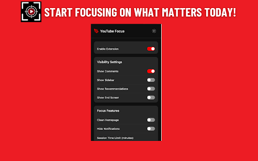 YouTube Focus Distraction Free Viewing from Chrome web store to be run with OffiDocs Chromium online YouTube Focus Distraction Free Viewing from Chrome web store to be run with OffiDocs Chromium online