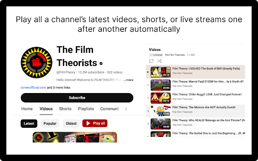 YouTube Play All Button from Chrome web store to be run with OffiDocs Chromium online YouTube Play All Button from Chrome web store to be run with OffiDocs Chromium online