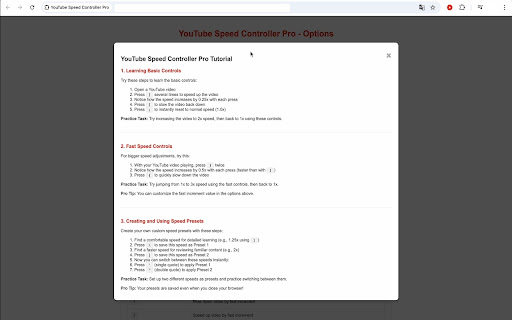 YouTube Speed Controller Pro from Chrome web store to be run with OffiDocs Chromium online YouTube Speed Controller Pro from Chrome web store to be run with OffiDocs Chromium online