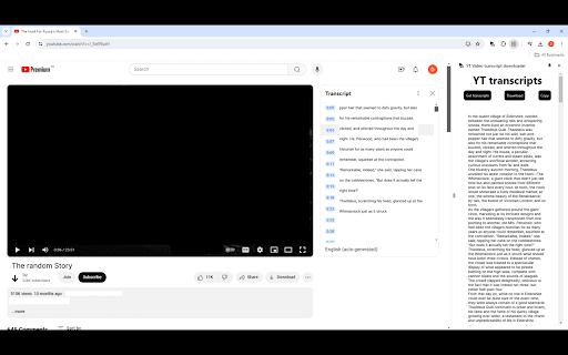 YT Video transcript downloader from Chrome web store to be run with OffiDocs Chromium online YT Video transcript downloader from Chrome web store to be run with OffiDocs Chromium online