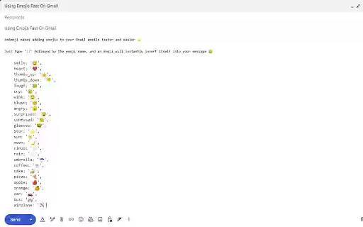 AnEmoji:For Gmail Emoji Users from Chrome web store to be run with OffiDocs Chromium online AnEmoji:For Gmail Emoji Users from Chrome web store to be run with OffiDocs Chromium online