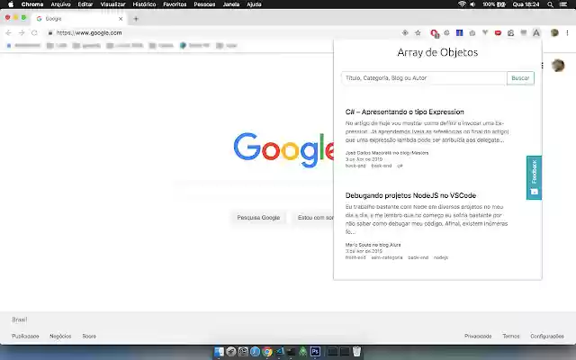 Array de Objetos from Chrome web store to be run with OffiDocs Chromium online Array de Objetos from Chrome web store to be run with OffiDocs Chromium online