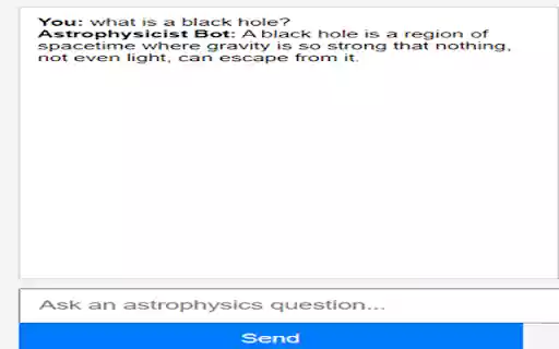 Astrophysicist Bot from Chrome web store to be run with OffiDocs Chromium online Astrophysicist Bot from Chrome web store to be run with OffiDocs Chromium online