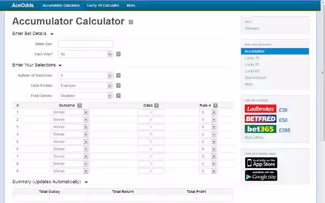 Bet Calculator from Chrome web store to be run with OffiDocs Chromium online Bet Calculator from Chrome web store to be run with OffiDocs Chromium online