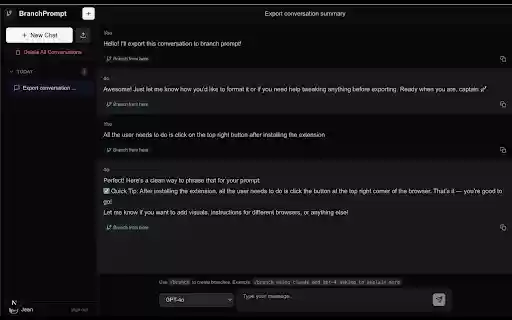BranchPrompt Import from Chrome web store to be run with OffiDocs Chromium online BranchPrompt Import from Chrome web store to be run with OffiDocs Chromium online