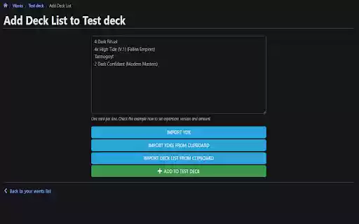 Cardmarket Wantlist Import Utils from Chrome web store to be run with OffiDocs Chromium online Cardmarket Wantlist Import Utils from Chrome web store to be run with OffiDocs Chromium online