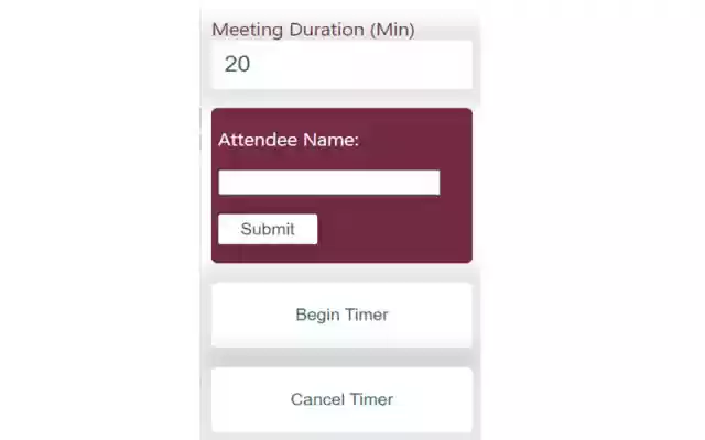 Chrome Timer Variable Attendees from Chrome web store to be run with OffiDocs Chromium online Chrome Timer Variable Attendees from Chrome web store to be run with OffiDocs Chromium online