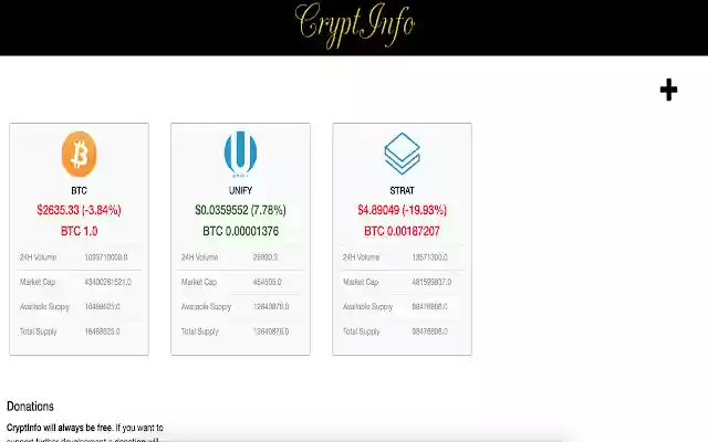 CryptInfo Ticker for your success from Chrome web store to be run with OffiDocs Chromium online CryptInfo Ticker for your success from Chrome web store to be run with OffiDocs Chromium online