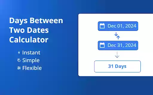 Days Between Calculator from Chrome web store to be run with OffiDocs Chromium online Days Between Calculator from Chrome web store to be run with OffiDocs Chromium online